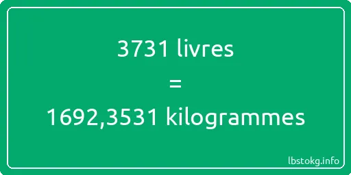 3731 lbs à kg - 3731 livres aux kilogrammes