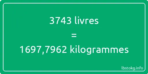 3743 lbs à kg - 3743 livres aux kilogrammes