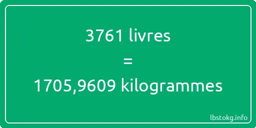 3761 lbs à kg - 3761 livres aux kilogrammes