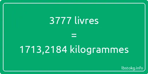 3777 lbs à kg - 3777 livres aux kilogrammes