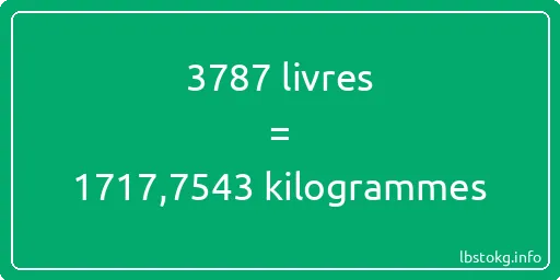 3787 lbs à kg - 3787 livres aux kilogrammes