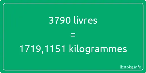 3790 lbs à kg - 3790 livres aux kilogrammes