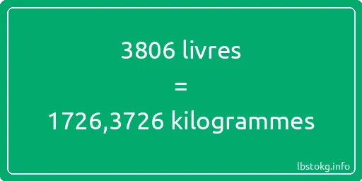 3806 lbs à kg - 3806 livres aux kilogrammes