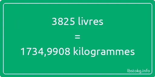 3825 lbs à kg - 3825 livres aux kilogrammes