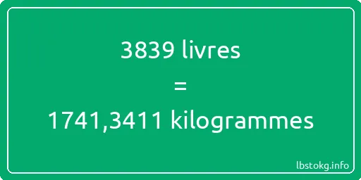 3839 lbs à kg - 3839 livres aux kilogrammes