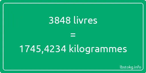 3848 lbs à kg - 3848 livres aux kilogrammes