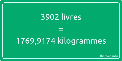 3902 lbs à kg - 3902 livres aux kilogrammes