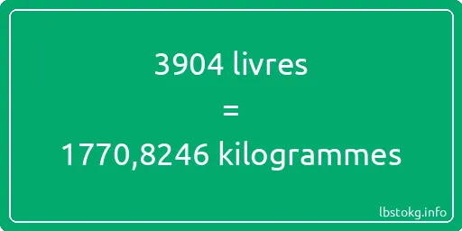 3904 lbs à kg - 3904 livres aux kilogrammes