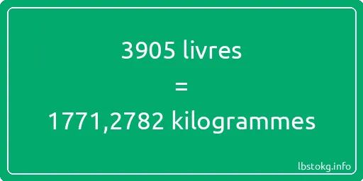 3905 lbs à kg - 3905 livres aux kilogrammes