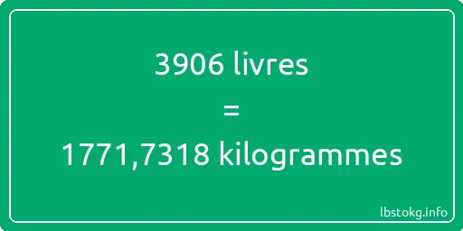 3906 lbs à kg - 3906 livres aux kilogrammes