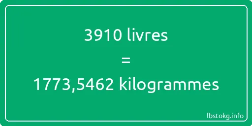 3910 lbs à kg - 3910 livres aux kilogrammes