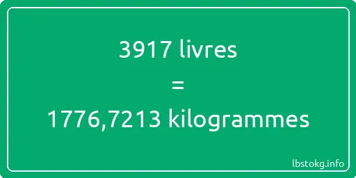 3917 lbs à kg - 3917 livres aux kilogrammes