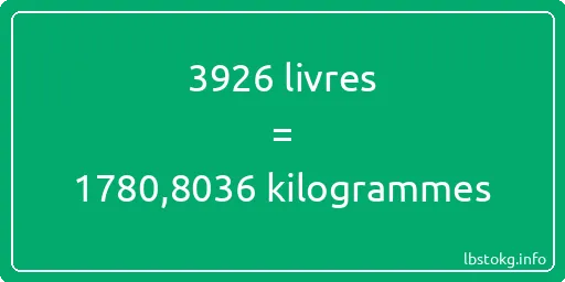 3926 lbs à kg - 3926 livres aux kilogrammes