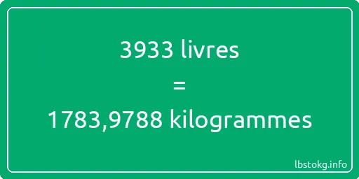 3933 lbs à kg - 3933 livres aux kilogrammes