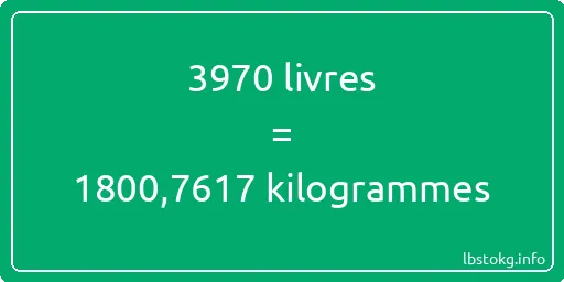 3970 lbs à kg - 3970 livres aux kilogrammes