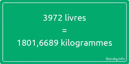 3972 lbs à kg - 3972 livres aux kilogrammes