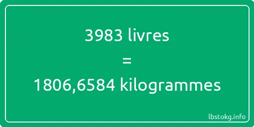 3983 lbs à kg - 3983 livres aux kilogrammes