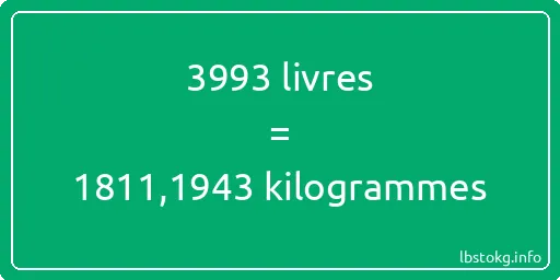 3993 lbs à kg - 3993 livres aux kilogrammes