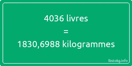 4036 lbs à kg - 4036 livres aux kilogrammes