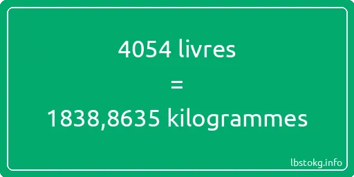 4054 lbs à kg - 4054 livres aux kilogrammes