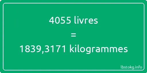 4055 lbs à kg - 4055 livres aux kilogrammes