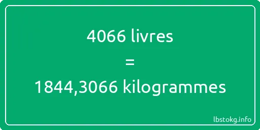 4066 lbs à kg - 4066 livres aux kilogrammes