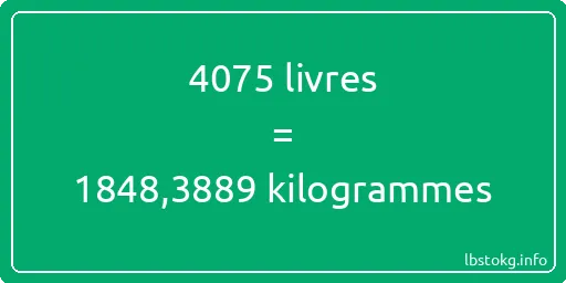 4075 lbs à kg - 4075 livres aux kilogrammes