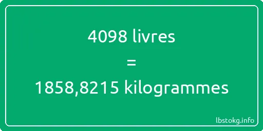 4098 lbs à kg - 4098 livres aux kilogrammes