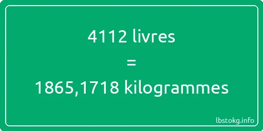 4112 lbs à kg - 4112 livres aux kilogrammes