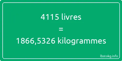 4115 lbs à kg - 4115 livres aux kilogrammes