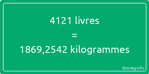 4121 lbs à kg - 4121 livres aux kilogrammes