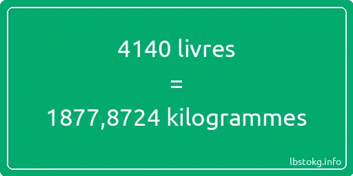 4140 lbs à kg - 4140 livres aux kilogrammes