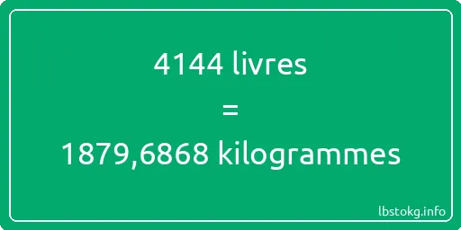 4144 lbs à kg - 4144 livres aux kilogrammes