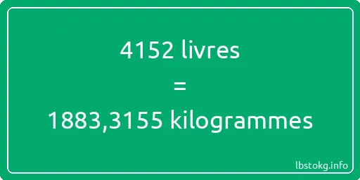 4152 lbs à kg - 4152 livres aux kilogrammes