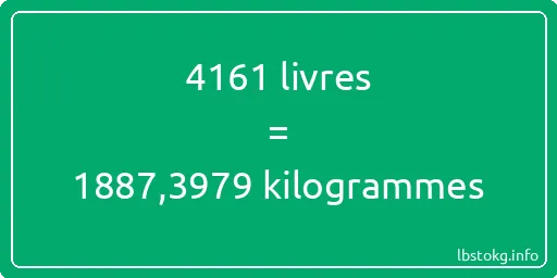 4161 lbs à kg - 4161 livres aux kilogrammes