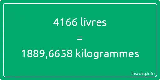 4166 lbs à kg - 4166 livres aux kilogrammes