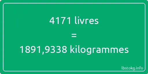 4171 lbs à kg - 4171 livres aux kilogrammes