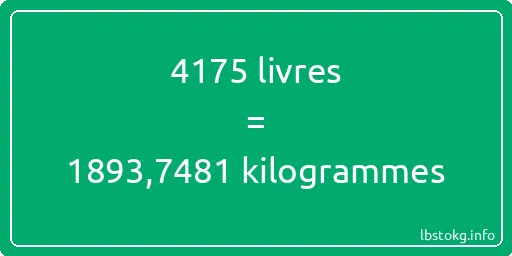 4175 lbs à kg - 4175 livres aux kilogrammes