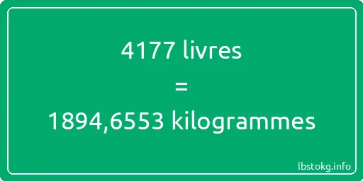 4177 lbs à kg - 4177 livres aux kilogrammes