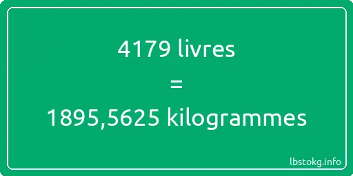 4179 lbs à kg - 4179 livres aux kilogrammes