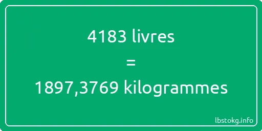 4183 lbs à kg - 4183 livres aux kilogrammes