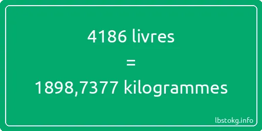 4186 lbs à kg - 4186 livres aux kilogrammes