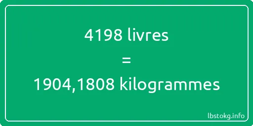 4198 lbs à kg - 4198 livres aux kilogrammes