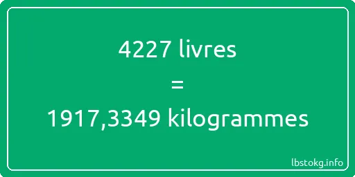 4227 lbs à kg - 4227 livres aux kilogrammes