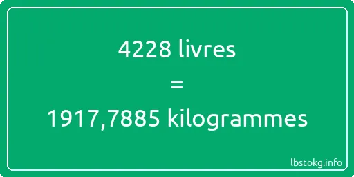 4228 lbs à kg - 4228 livres aux kilogrammes