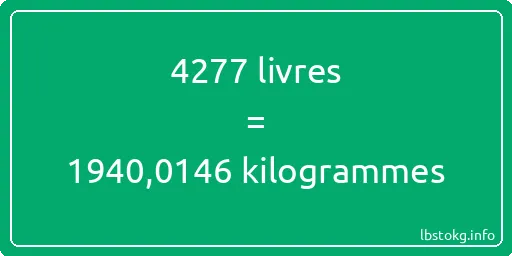 4277 lbs à kg - 4277 livres aux kilogrammes