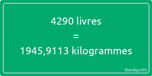 4290 lbs à kg - 4290 livres aux kilogrammes