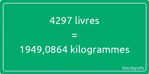 4297 lbs à kg - 4297 livres aux kilogrammes