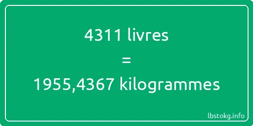 4311 lbs à kg - 4311 livres aux kilogrammes