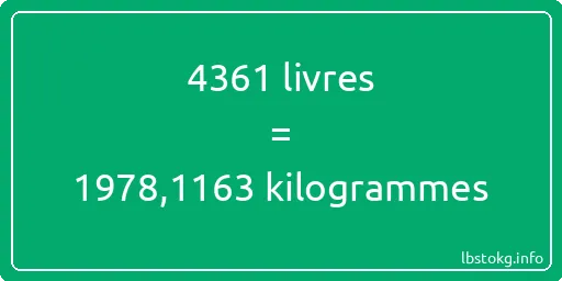 4361 lbs à kg - 4361 livres aux kilogrammes